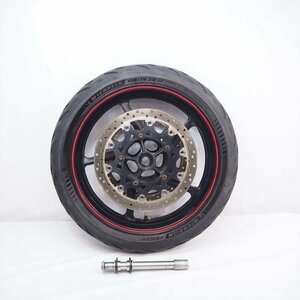 YZF-R1 JYARN20N98A002外し 純正フロントホイール ディスクローター アクスルシャフト4C8 07-08年YZFR1 RN20N