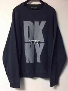 DKNY Vintage Logo Print Trainer NYC Embroidery 90S 00S T -Fork USA Sweat Whothirt