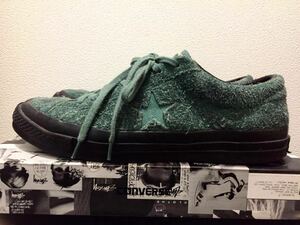 Stussy × CONVERSE onestar suade US9.5 箱付き one star ブラックソール スエード グリーン 28 緑