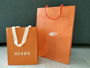 ◆送料無料◆BEAMS　ビームス　ショッパー2枚セット(紙袋・ショップ袋)(Ｂ01)