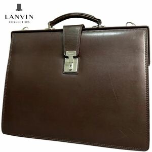 美品●日本製 ランバン コレクション ダレスバッグ ビジネスバッグ ブリーフケース 通勤 ドクター 出張 レザー メンズ LANVIN COLLECTION 