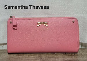 [Саманта Таваса] Саманта Тхаваса Длинная кошелька Корал -розовый L -образный молнии