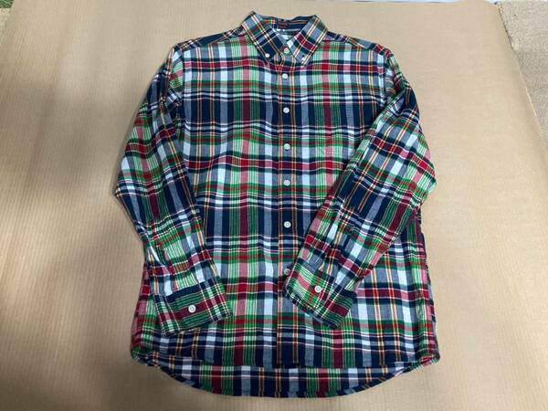 【美中古】CLEVE SHIRT MAKERS　クリーブ　マドラスチェックシャツ　M　SLIMFIT