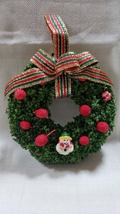 クリスマス　ミニサイズ　リース　サンタクロース　玄関　部屋　インテリア小物　置物/雑貨　クリスマス雑貨　ふあふあリース