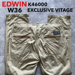  prompt decision W36 Edwin EDWIN K46000 chinos strut beige group color cotton 100%EXCLUSIVE VITAGE MODEL exclusive Vintage model 