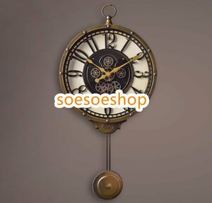 ヨーロピアン掛け時計 振り子時計 インテリア リビングルームファッションデコレーション レトロ クロック