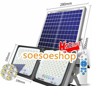 ◆稀少品◆LED投光器 ソーラーライト 街灯 屋外用 太陽光発電 防水 高輝度 バッテリー残量表示 防犯ライト ガーデンライト駐車場 照明 庭用