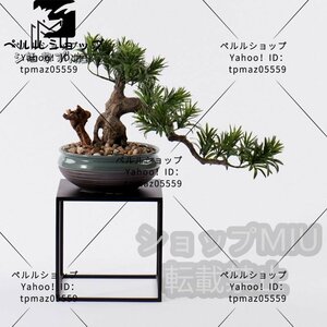 Art hand Auction Natural tree roots Silica gel Pottery Artificial bonsai Artificial flowers Artificial ornamental plants Artificial trees Fake green Cobblestone Handmade Easy to manage Interior, handmade works, interior, miscellaneous goods, ornament, object