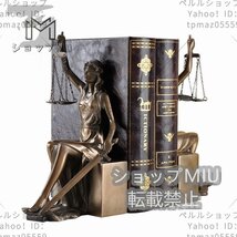 正義と力の象徴 正義の女神 ブックスタンド 彫刻 彫像 西洋 雑貨 オブジェ 置物 フィギュリン 銅 樹脂 ハンドメイド 手作り 2点セット_画像10