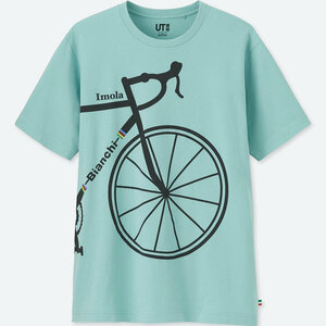 ラスト1点★ 新品 ユニクロ ビアンキ イモラ Tシャツ 水色 Lサイズ BIANCHI 自転車 ロードバイク Imola 企業 ブランド コラボ 半袖