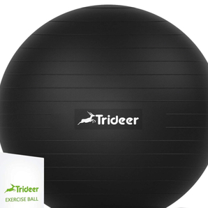 Trideer バランスボール 55cm 65cm 厚い 耐荷重150KG アンチバースト 滑り止め ブラック