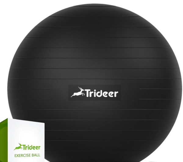 Trideer バランスボール 55cm 65cm 厚い 耐荷重150KG アンチバースト 滑り止め ブラック