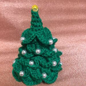 クリスマスツリーハンドメイド 手編み3