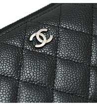 シャネル CHANEL マトラッセ ラウンドファスナー 長財布 キャビアスキン 黒 S金具 21番_画像5