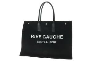 LCIQ5-12-6 SAINT LAURENT サンローラン トートバッグ RIVE GAUCHE リヴ ゴーシュ ラージ キャンバス ユニセックス ブラック 中古