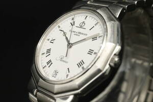 VMPD5-1114-1 BAUME&MERCIER ボーム&メルシエ 腕時計 MV040044 リビエラ ジュネーブ デイト クォーツ 約69g メンズ シルバー ジャンク