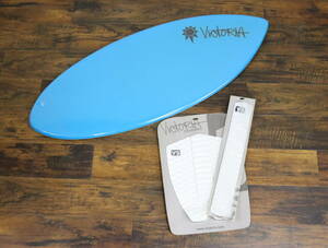  unused goods VICTORIA/ creel Tria s Kim board S size blue × white front / rear deck pad attaching for sport goods details unknown W1378ji+