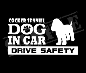 ★☆DOG IN CAR・DRIVE SAFETY　コッカースパニエル　ワンちゃんステッカー☆★