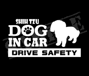 ★☆DOG IN CAR・DRIVE SAFETY　シーズー　ワンちゃんステッカー☆★