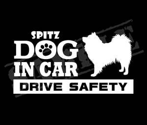 ★☆DOG IN CAR・DRIVE SAFETY　スピッツ　ワンちゃんステッカー☆★