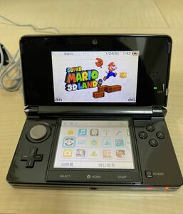 【美品】Nintendo 3DS 任天堂 ニンテンドー ゲーム機 CTR-S-JPN-C0 ブラック 本体 ACアダプター スーパーマリオ3Dランド 2GB