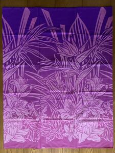 4ヤードハワイアンファブリック極楽鳥リリー紫グラデーションフラダンスパウスカート
