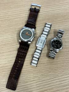 【ジャンク品】FOSSIL BOLFOIR アニエス・ベー　クォーツ　メンズ　レディース　時計　不動品　３点