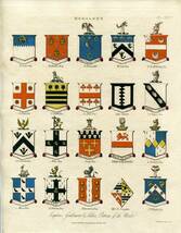 1813年 手彩色 銅版画 ロンドン百科事典~HERALDRY PL CXIV. 紋章_画像1