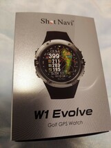 shot navi W1 Evolve/ショットナビ エボルブW1 ブラック×ブラック×シルバー ゴルフウォッチ_画像1