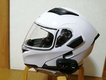 送料無料 システムヘルメット XXL jiekai製 インナーバイザー、bluetoothインカム付 フリップアップ　美品_画像3