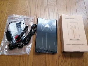 新品未使用　室内 HDアンテナ テレビ アンテナ 地デジアンテナ 卓上 TVアンテナ F型 地デジ UHF VHF ブースター付き 受信範囲120Km USB式