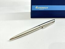 ▲【WATERMAN PARIS ウォーターマン】 ボールペン・シルバー系・ツイスト式・黒インク・ ケース付き_画像2