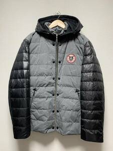  beautiful goods *[Karl Helmut] Logo total pattern material switch down jacket 4 L black gray men's Karl hell m