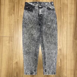 made in USA リーバイス ケミカルウォッシュ W33 L30 ブラック デニム 90s スリム Levi's