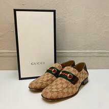 GUCCI グッチ 546223 GGキャンバスビットローファー SIZE 9 【代官山12】_画像1