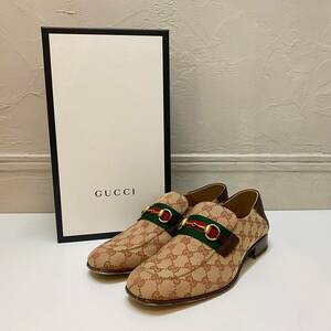 GUCCI グッチ 546223 GGキャンバスビットローファー SIZE 9 【代官山12】