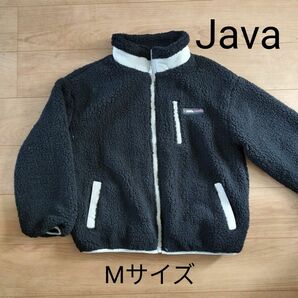 【Java】ジャバコラボ　ボアブルゾン　ブラック＆グレー　レディース（Mサイズ）