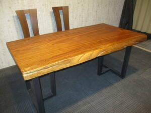 #970　ゼブラウッド　　ダイニング　座卓　ローテーブル　一枚板　テーブル　一枚板テーブル