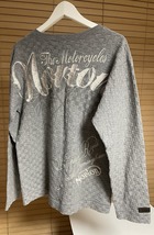 【激安1点のみ 国内正規品】Norton ノートン コットン100% 格子柄 両面 刺繍 ロゴ 長袖 Tシャツ カットソー ロンT XL グレー系 USED_画像3