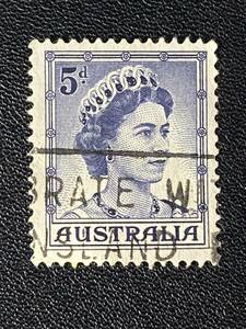 オーストラリア切手★ 5d 女王エリザベス2世　1960年　タイプⅠ