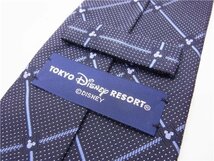 ◎TOKYO　Disney RESORT◎東京ディズニーリゾート　ミッキー　ネクタイ　ネイビー系　シルク100％◎USED_画像4