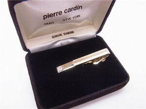 ◎ pierre cardin ◎　ピエールカルダン　ネクタイピン　ダイヤ　ゴールドカラー　ケース付き　◎USED