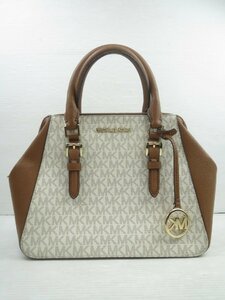 !MICHAEL KORS Michael Kors монограмма 2way рука сумка на плечо оттенок белого!USED товар 