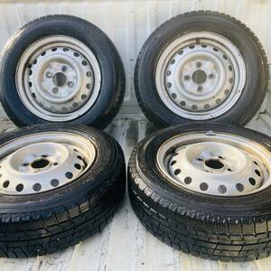 鉄っちん スチールホイール NISSSAN 13x5J 4穴 165/70R13 79Q IG50 YOKOHAMA スタッドレスタイヤ ice GUARD ig50 1円スタート 売り切り