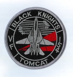 米海軍 VF-154 "BLACK KNIGHTS" 航空機パッチ(丸形・TOMCAT)