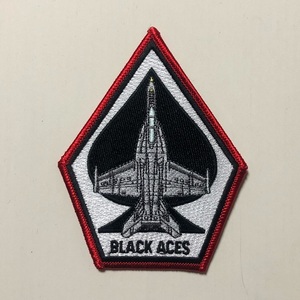 米海軍 VFA-41 "BLACK ACES" 航空機パッチ (五角形・F/A-18)