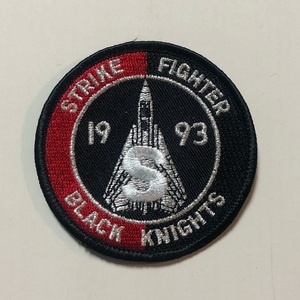 米海軍 VF-154 "BLACK KNIGHTS" 航空機パッチ (丸形・F-14・1993 S AWARD)