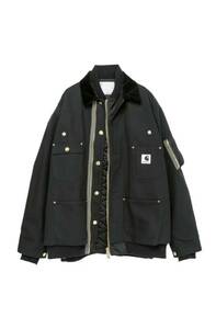 新品未使用 sacai Carhartt WIP Canvas × MA-1 Jacket Michigan BLACK サイズ2 サカイ カーハート MA1 即日発送 送料無料