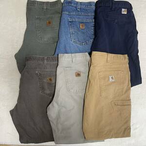 Carhartt ペインターパンツ ダック地 他 6本セット ビッグサイズ まとめ売り 古着 卸1円スタート ヴィンテージ 裏地チェック含む