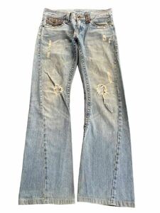 00s japanese label semantic design flare denim lether japan damage crash denim pants